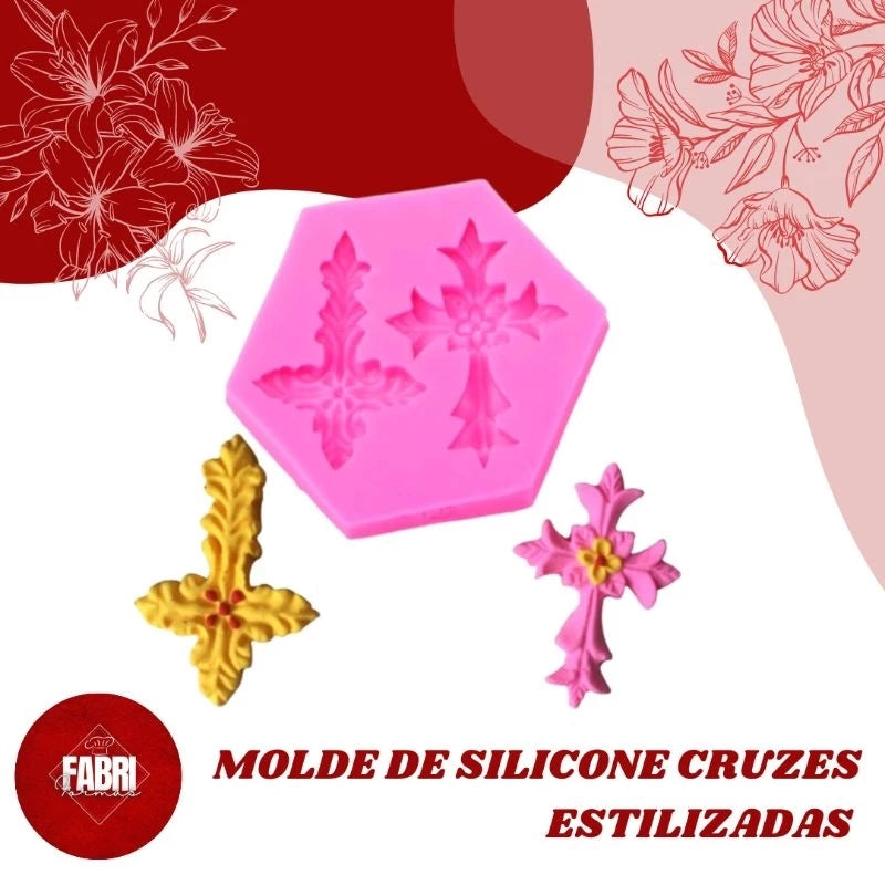 MOLDE DE SILICONE CRUZES ESTILIZADAS