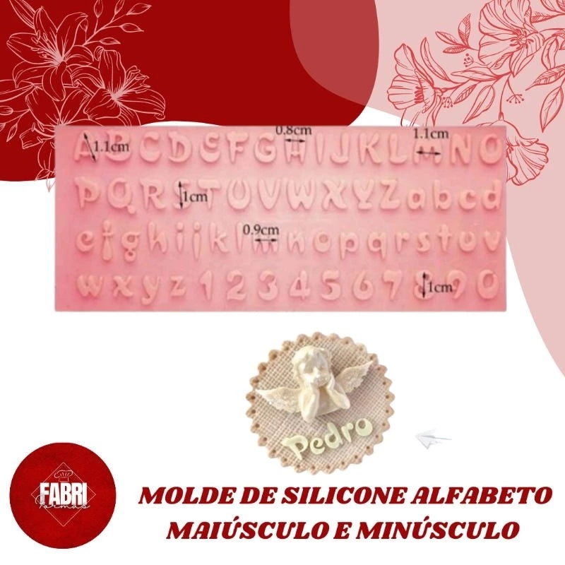 MOLDE DE SILICONE ALFABETO MAIÚSCULO E MINÚSCULO