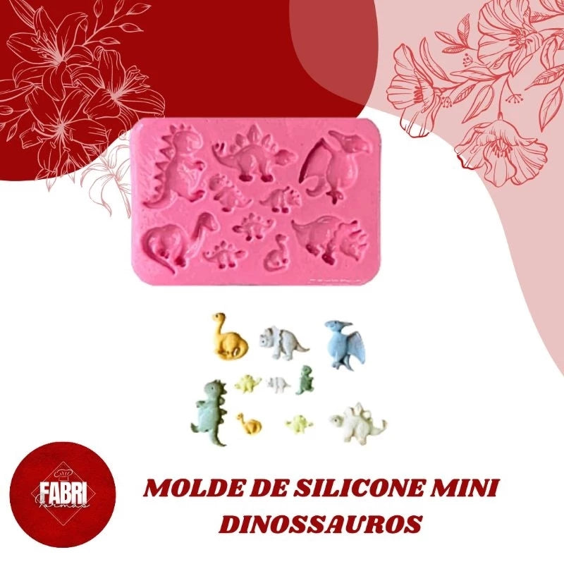 MOLDE DE SILICONE MINI DINOSSAUROS