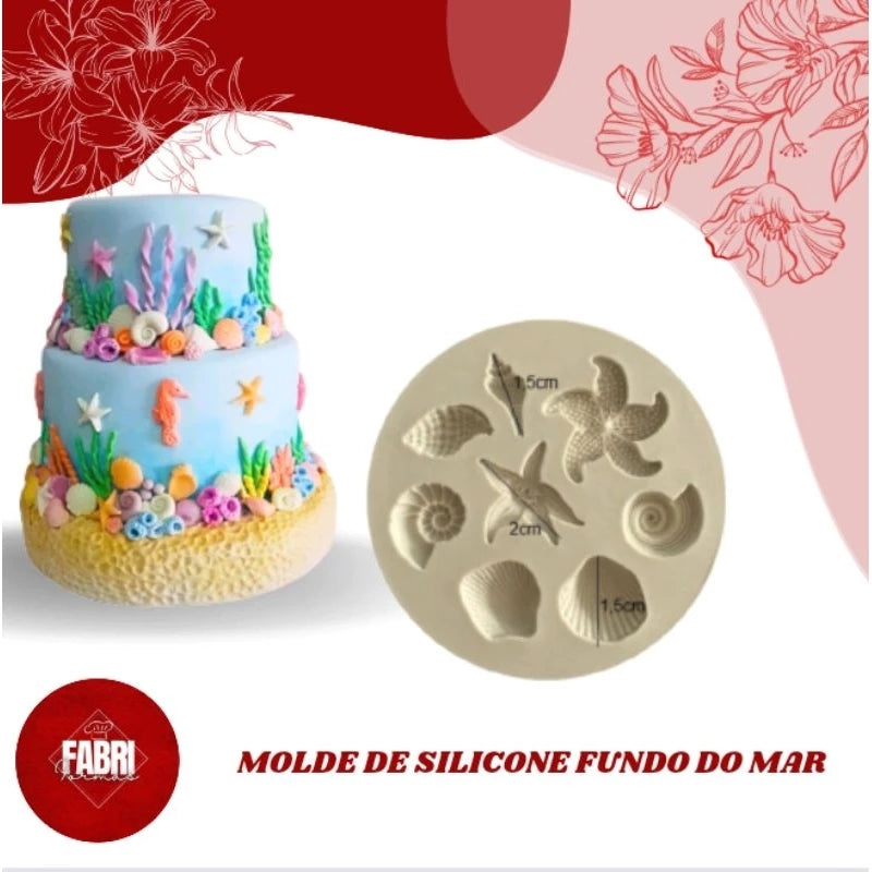MOLDE DE SILICONE FUNDO DO MAR