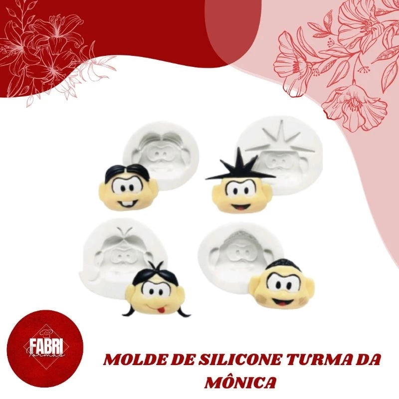 MOLDE DE SILICONE TURMA DA MÔNICA (04 PÇS)