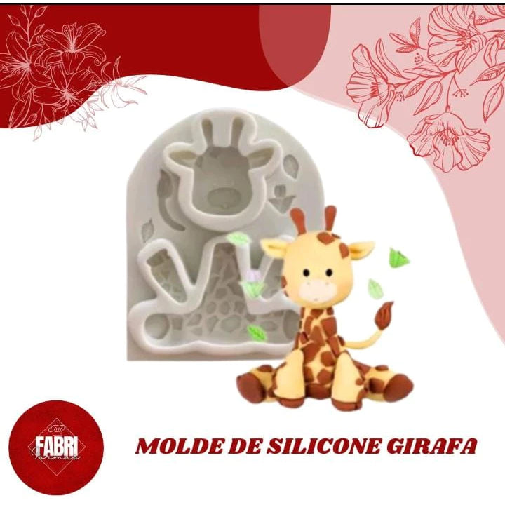 MOLDE DE SILICONE GIRAFA-SAFARI-MOLDE PARA BISCUIT E CONFEITARIA