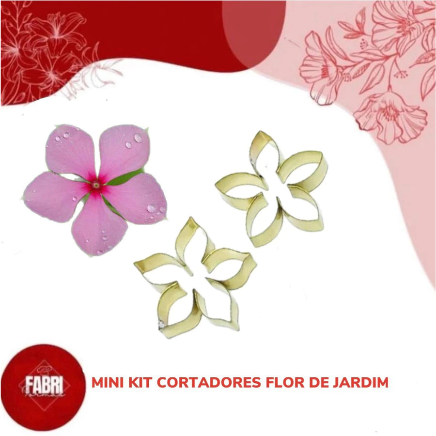 KIT MINI CORTADORES FLOR DE JARDIM