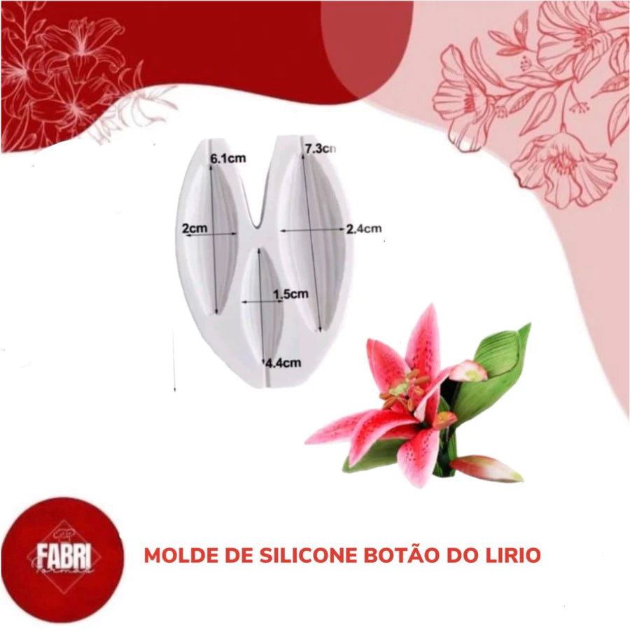 MOLDE DE SILICONE BOTÃO DO LIRÍO