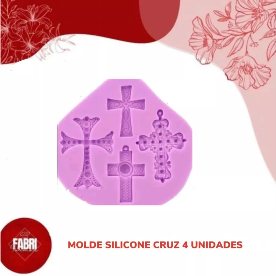 MOLDE SILICONE CRUZ 4 UNIDADES