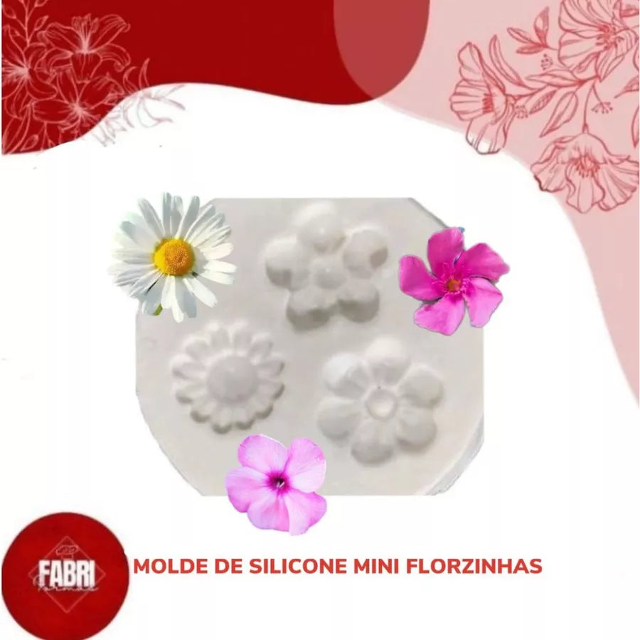 MOLDE DE SILICONE MINI FLORZINHAS