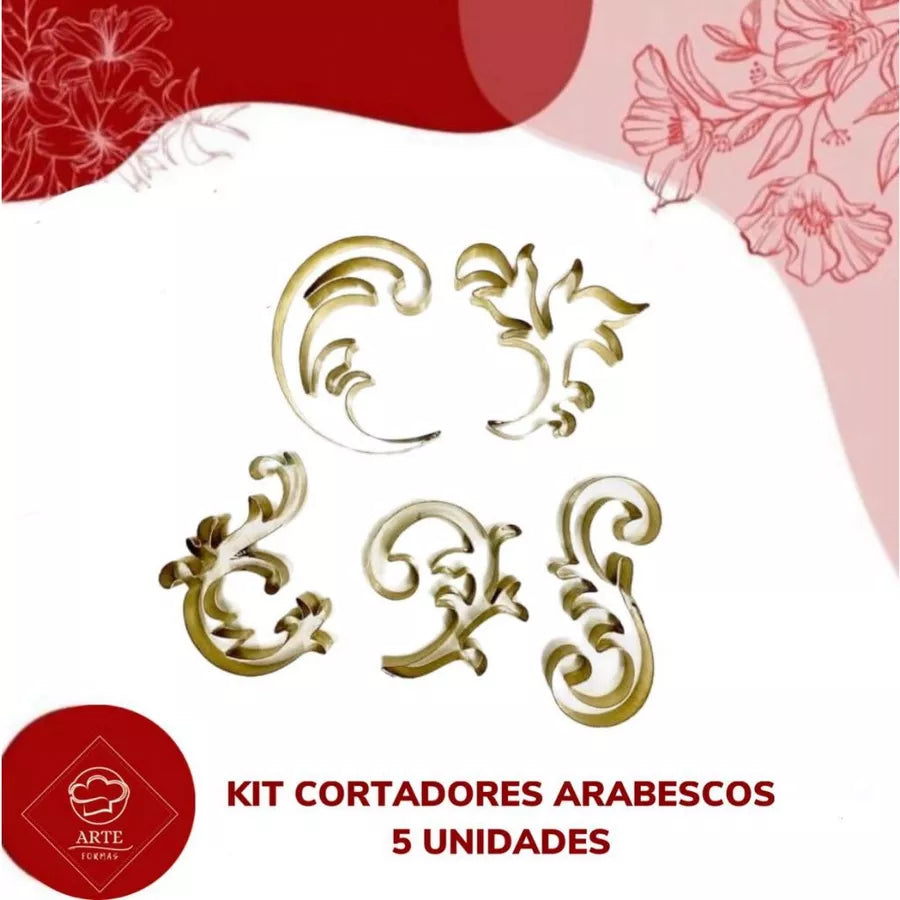 KIT CORTADORES ARABESCOS 5 UNIDADES