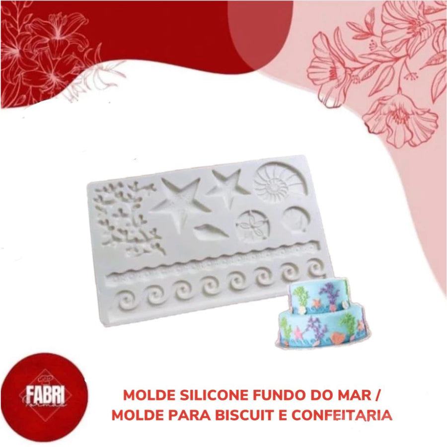 MOLDE DE SILICONE FUNDO DO MAR