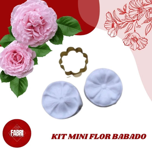 KIT MINI CORTADOR E MARCADOR FLOR BABADO