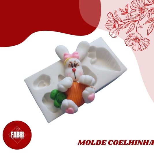 MOLDE DE SILICONE COELHINHA+CENOURA LINHA PÁSCOA