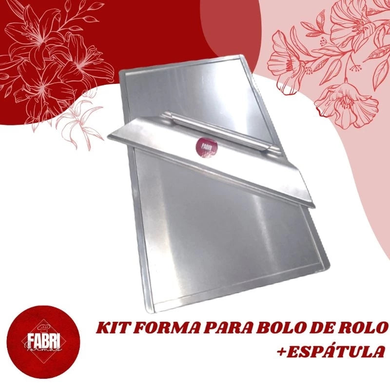 FORMA DE BOLO DE ROLO PROFISSIONAL + ESPÁTULA (22X37 0,25 ALTURA)