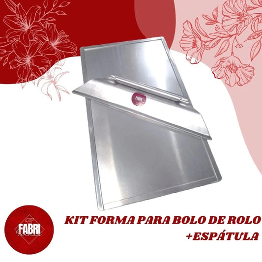 FORMA DE BOLO DE ROLO PROFISSIONAL + ESPÁTULA (22X37 0,25 ALTURA)