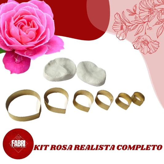 KIT CORTADOR E MARCADOR ROSA REALISTA COMPLETO