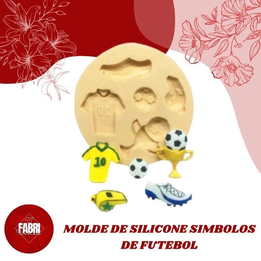 MOLDE DE SILICONE SÍMBOLOS DE FUTEBOL