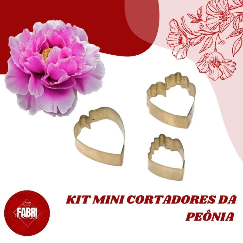 KIT MINI CORTADORES DA FLOR PEÔNIA