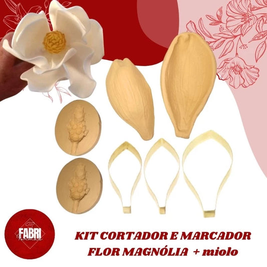 KIT CORTADORES E MARCADORES FLOR MAGNÓLIA+MIOLO