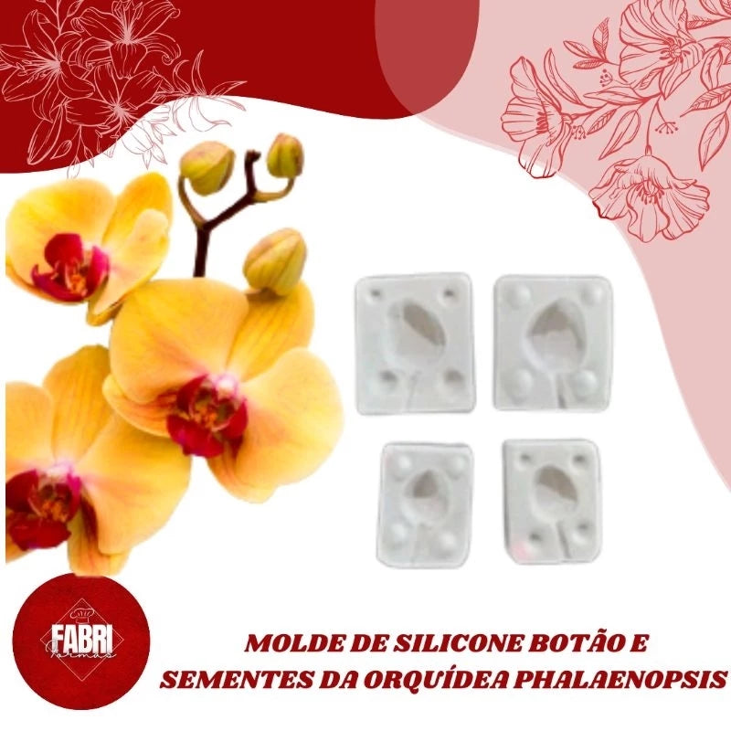 MOLDE DE SILICONE BOTÕES E SEMENTES DA ORQUÍDEA PHALAENOPSIS