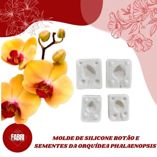 MOLDE DE SILICONE BOTÕES E SEMENTES DA ORQUÍDEA PHALAENOPSIS