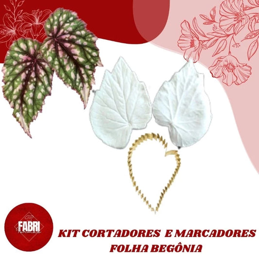 KIT CORTADOR E MARCADOR FOLHA BEGÔNIA