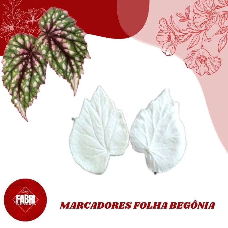 MARCADOR DE SILICONE FOLHA BEGÔNIA