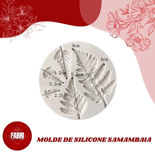 MOLDE DE SILICONE FOLHA DA SAMAMBAIA