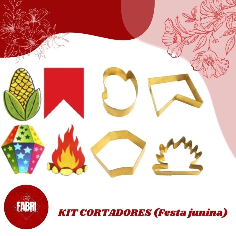 KIT CORTADORES FESTA JUNINA (04 PÇS)