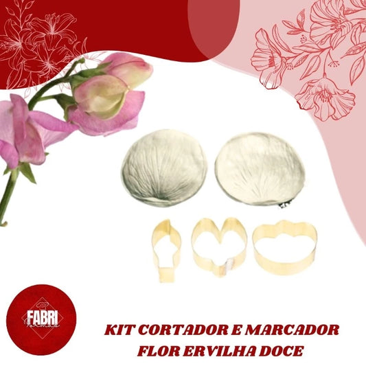 KIT CORTADOR E MARCADOR FLOR ERVILHA DOCE
