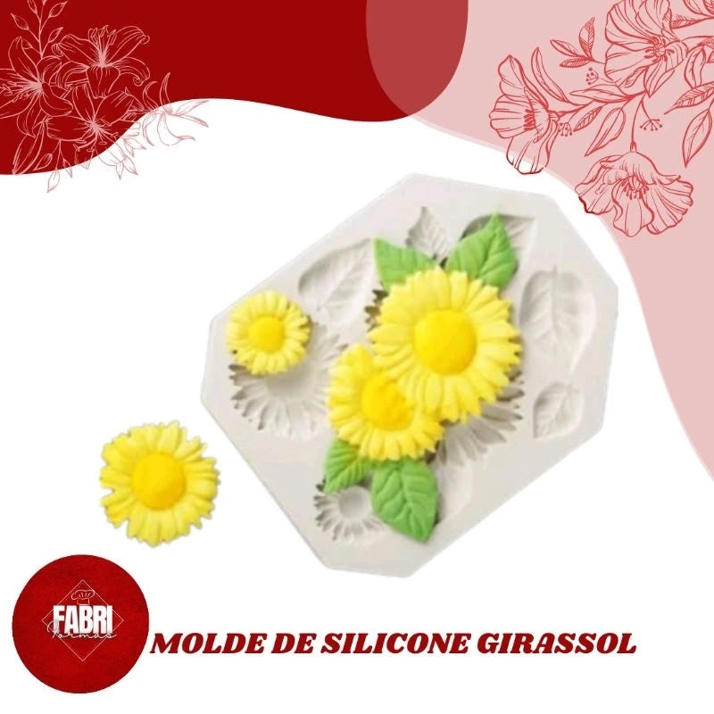 MOLDE DE SILICONE GIRASSOL (02 TAMANHOS)