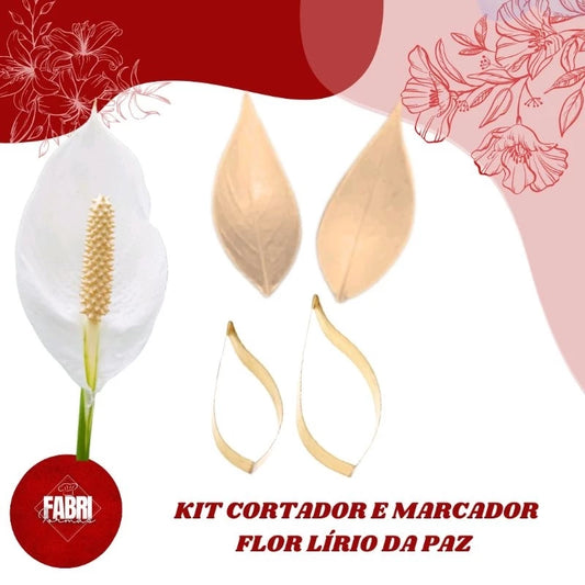 KIT MARCADOR E CORTADOR FLOR LÍRIO DA PAZ
