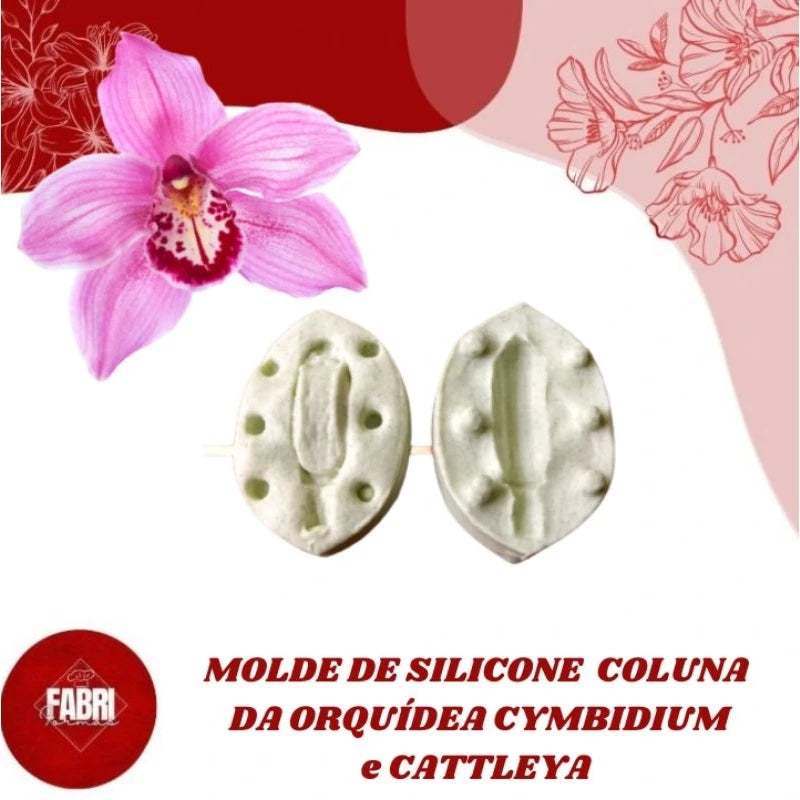 MOLDE DE SILICONE COLUNA DA ORQUÍDEA CYMBIDIUM/CATTLEYA