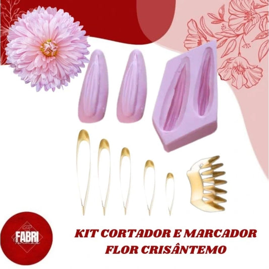 KIT CORTADOR E MARCADOR FLOR CRISÂNTEMO