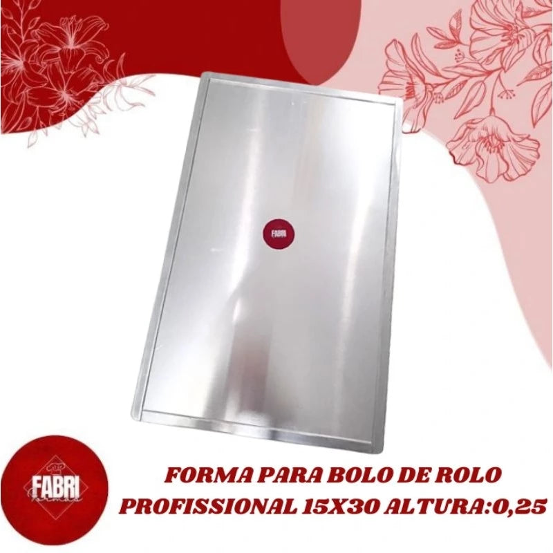 FORMA PARA BOLO DE ROLO PROFISSIONAL 15X30 ALTURA:0,25CM