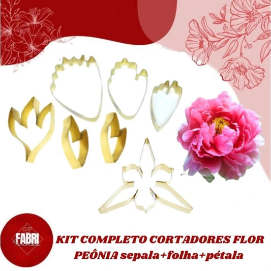 KIT COMPLETO CORTADORES FLOR PEÔNIA