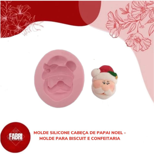 MOLDE SILICONE CABEÇA PAPAI NOEL