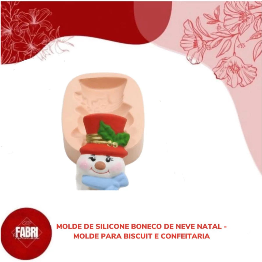 MOLDE DE SILICONE BONECO DE NEVE NATAL.