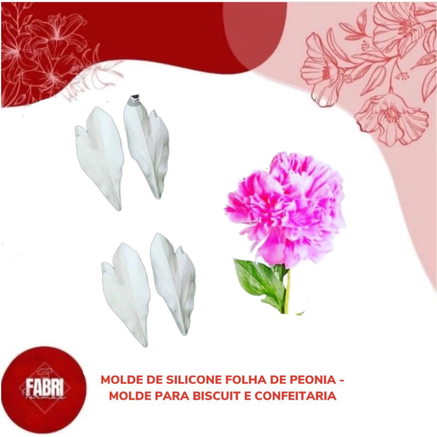 MOLDE DE SILICONE FOLHA DA PEONIA