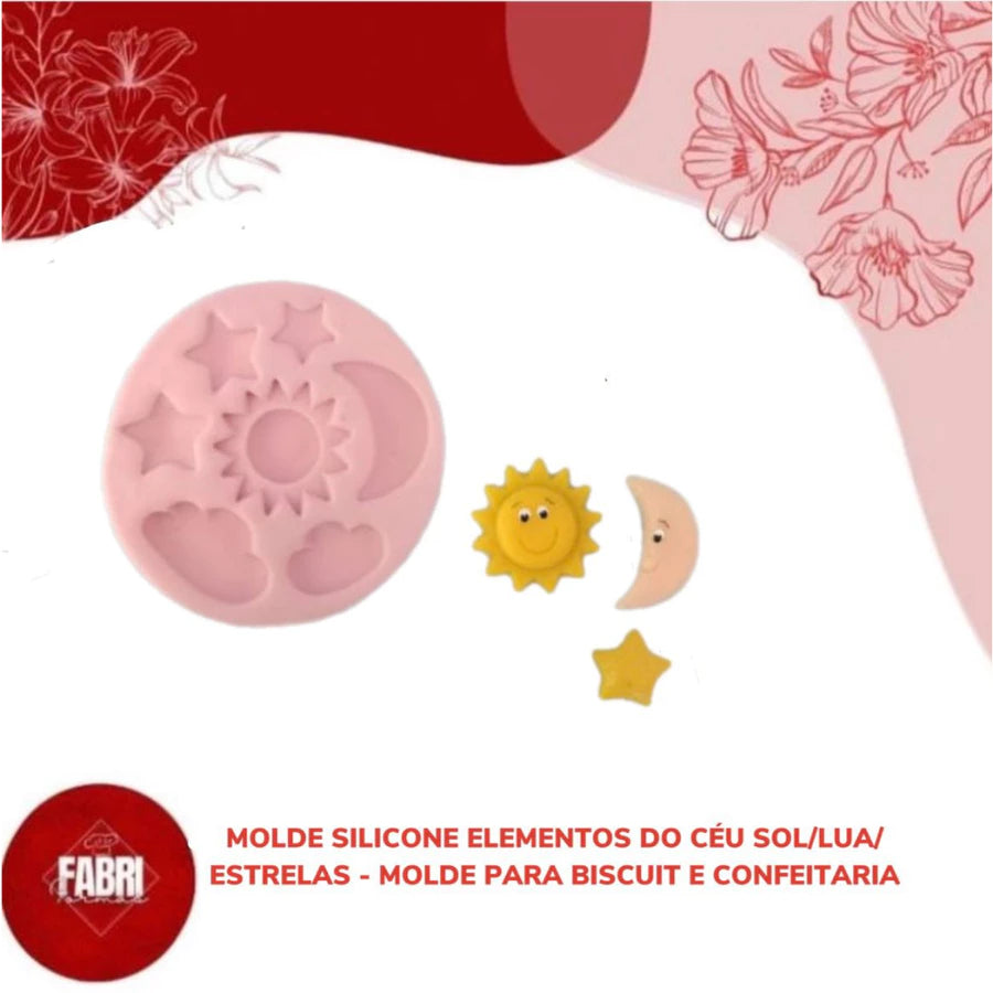 MOLDE DE SILICONE ELEMENTOS DO CÉU \ NUNES \ SOL