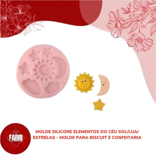MOLDE DE SILICONE ELEMENTOS DO CÉU \ NUNES \ SOL