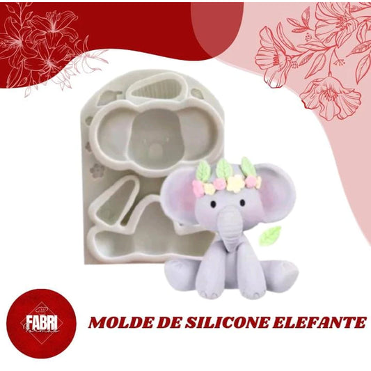 MOLDE DE SILICONE ELEFANTE -SAFARI-MOLDE PARA BISCUIT E CONFEITARIA