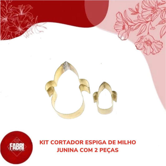 KIT CORTADOR ESPIGA DE MILHO JUNINA COM 02 PEÇAS