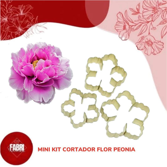 KIT MINI CORTADORES FLOR PEONIA COM 03 PÇS