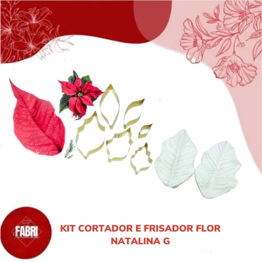 KIT CORTADOR E MARCADOR FLOR POINSETTIA OU NATALINA