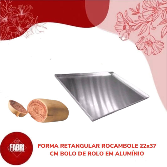 FORMA DE ALUMINIO PARA BOLO DE ROLO E ROCAMBOLE 22X37