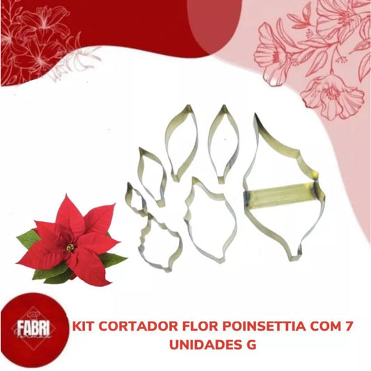 KIT CORTADORES FLOR DA POINSETTIA COM 7 UNIDADES G