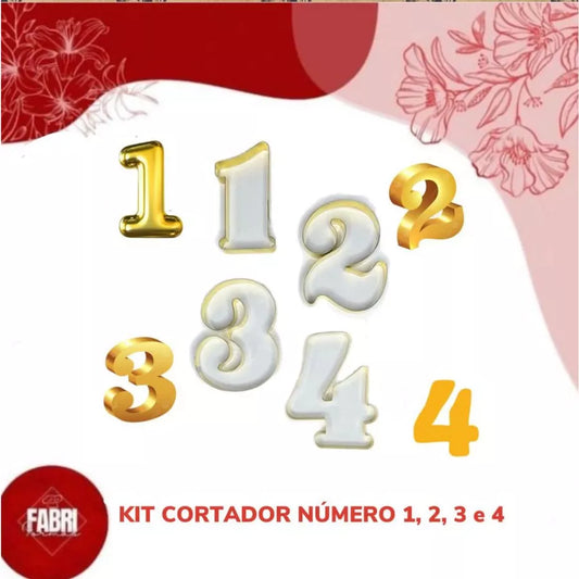 KIT CORTADORES NUMEROS 1,2,3 E 4