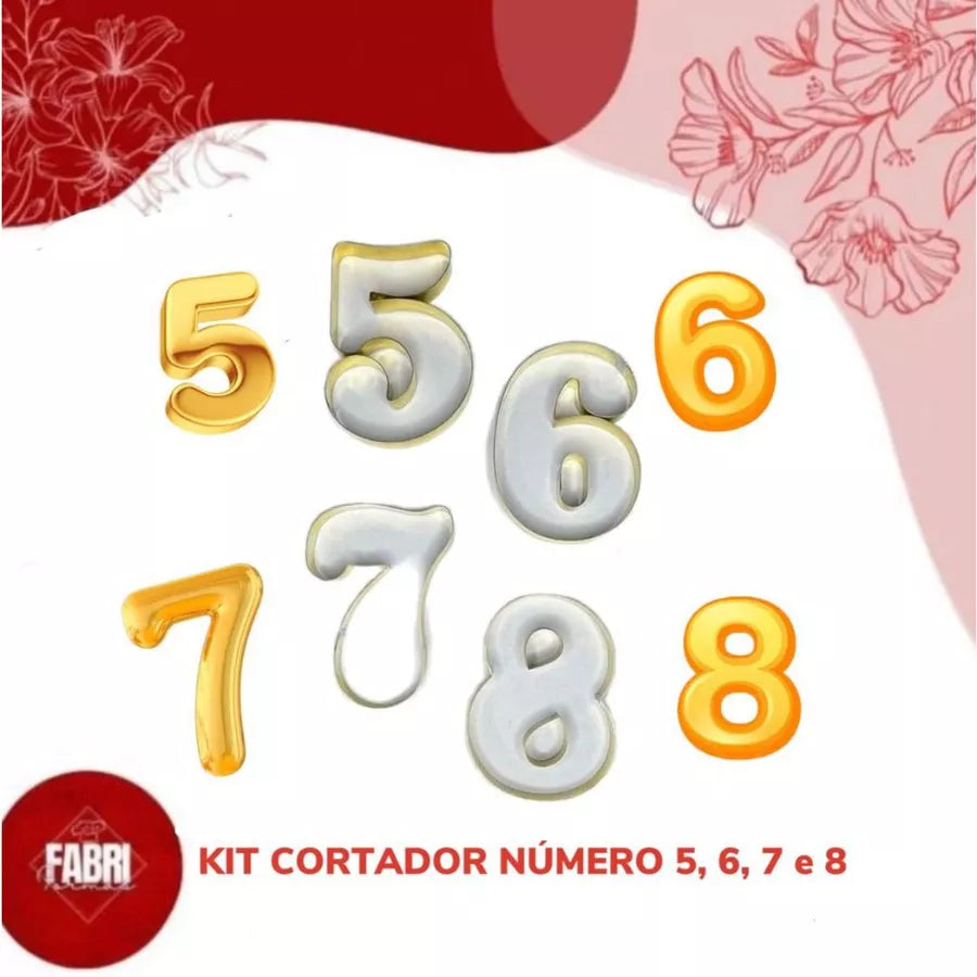 KIT CORTADORES NUMEROS 5,6,7 E 8