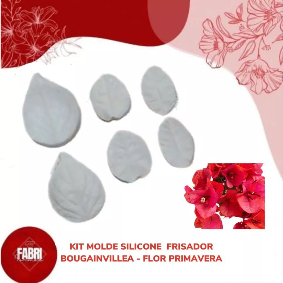 KIT MOLDE DE SILICONE FRISADOR BOUGAINVILLEA-FLOR PRIMAVERA
