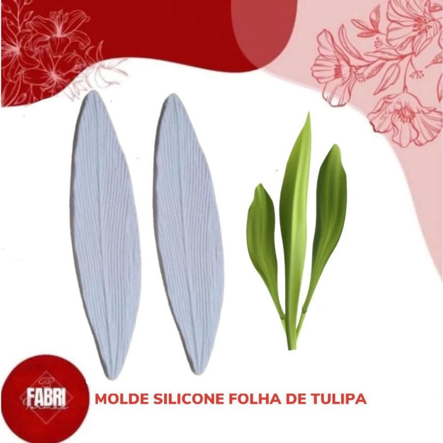 MOLDE DE SILICONE FOLHA DA TULIPA