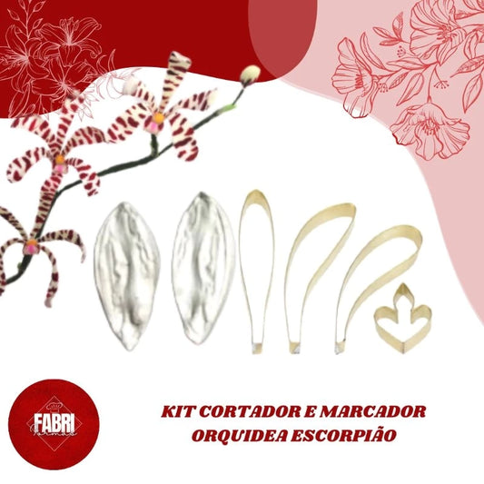 KIT CORTADORES E MARCADORES ORQUÍDEA ESCORPIÃO