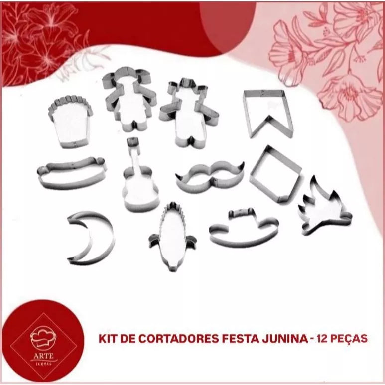 KIT DE CORTADORES FESTA JUNINA-12 PEÇAS
